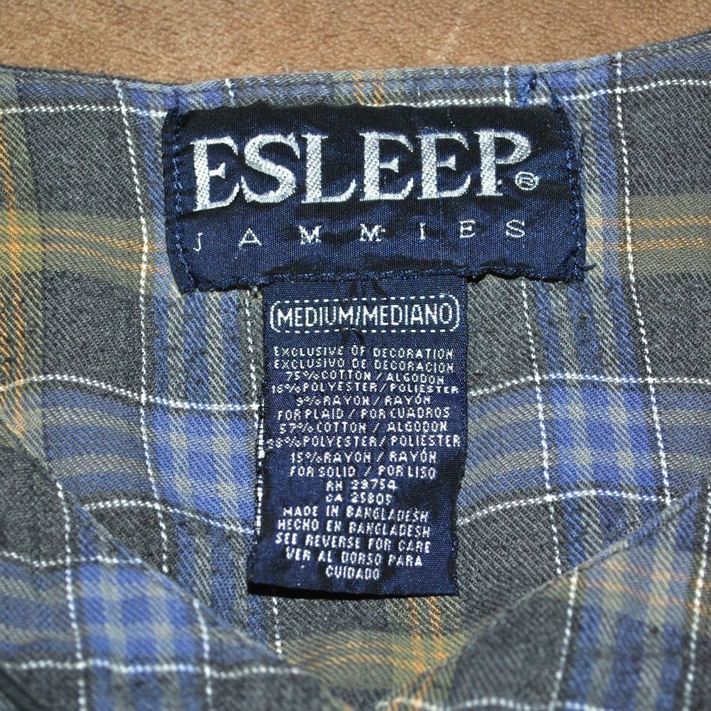 Vintage Esleep Mens Pajamas Size Medium Shirt & Pants Sleepwear Set - Picture 2 of 14